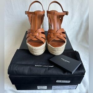 Saint Laurent Tribute Espadrille Wedge- size 8.5
